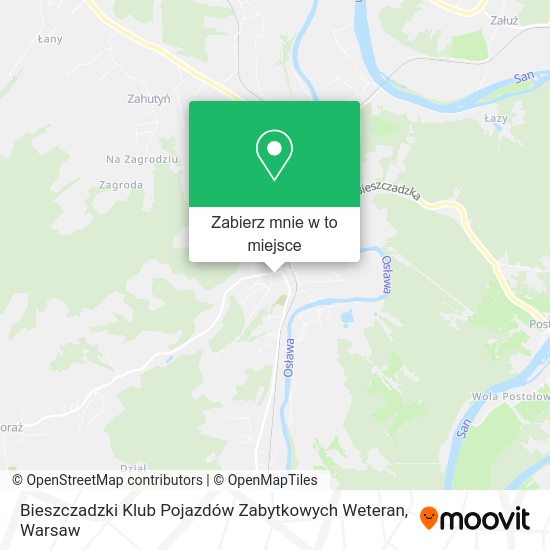 Mapa Bieszczadzki Klub Pojazdów Zabytkowych Weteran