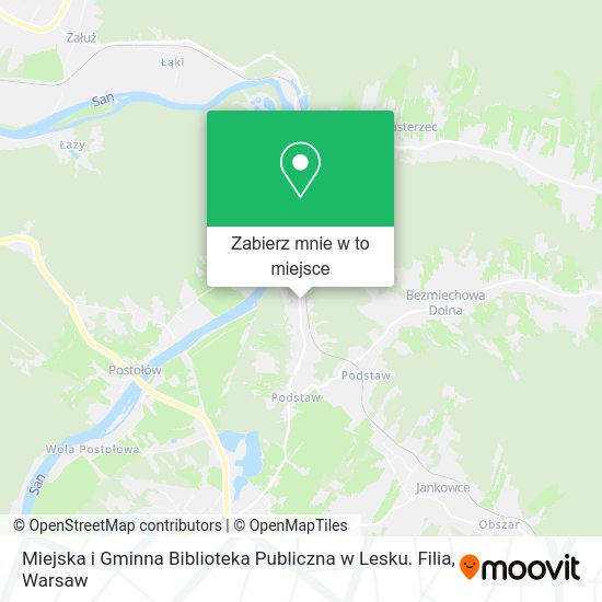 Mapa Miejska i Gminna Biblioteka Publiczna w Lesku. Filia