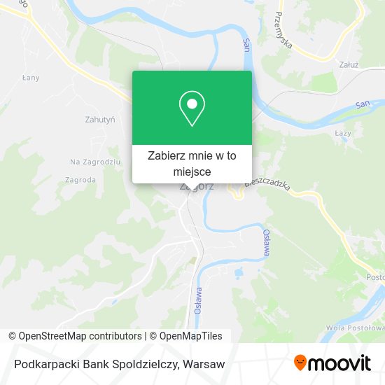 Mapa Podkarpacki Bank Spoldzielczy