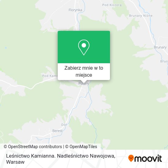 Mapa Leśnictwo Kamianna. Nadleśnictwo Nawojowa