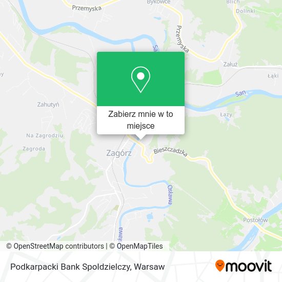 Mapa Podkarpacki Bank Spoldzielczy