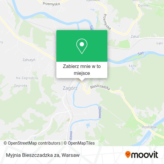 Mapa Myjnia Bieszczadzka za