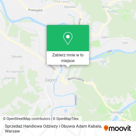 Mapa Sprzedaż Handlowa Odzieży i Obuwia Adam Kabala