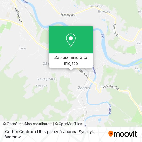 Mapa Certus Centrum Ubezpieczeń Joanna Sydoryk