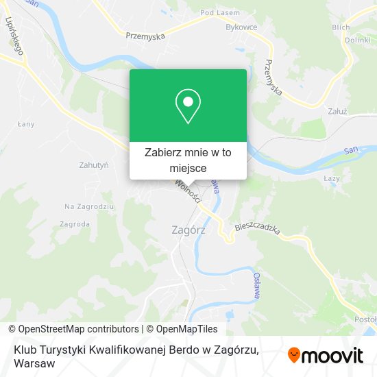 Mapa Klub Turystyki Kwalifikowanej Berdo w Zagórzu