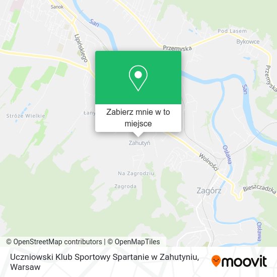 Mapa Uczniowski Klub Sportowy Spartanie w Zahutyniu