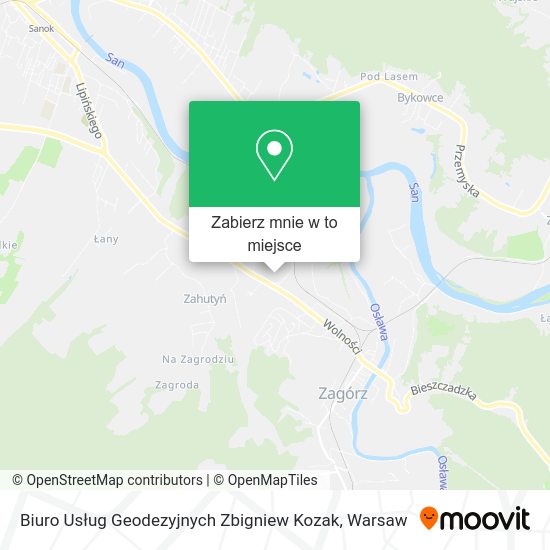 Mapa Biuro Usług Geodezyjnych Zbigniew Kozak