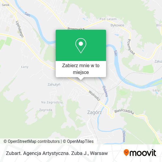 Mapa Zubart. Agencja Artystyczna. Zuba J.