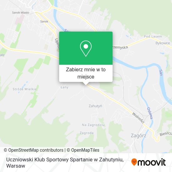 Mapa Uczniowski Klub Sportowy Spartanie w Zahutyniu