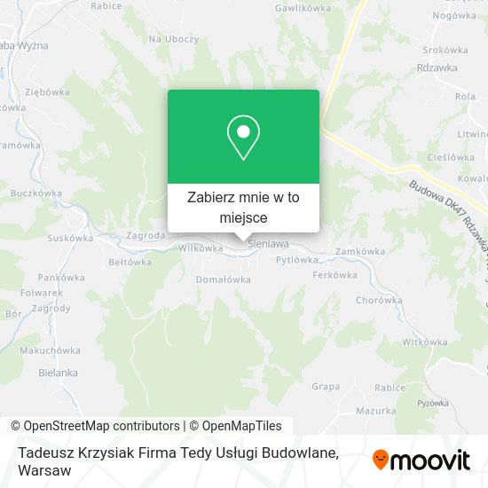 Mapa Tadeusz Krzysiak Firma Tedy Usługi Budowlane