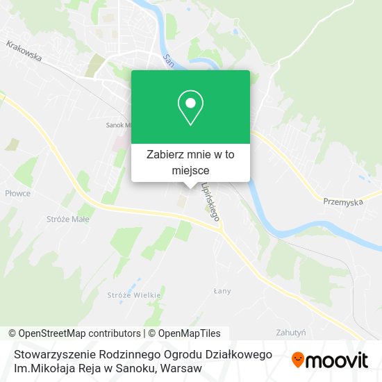 Mapa Stowarzyszenie Rodzinnego Ogrodu Działkowego Im.Mikołaja Reja w Sanoku