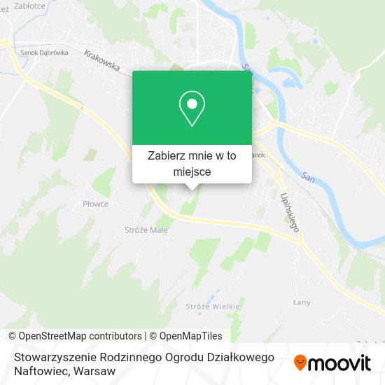 Mapa Stowarzyszenie Rodzinnego Ogrodu Działkowego Naftowiec