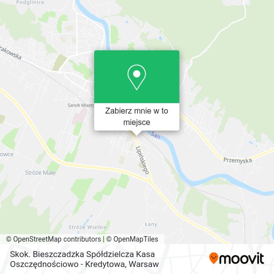 Mapa Skok. Bieszczadzka Spółdzielcza Kasa Oszczędnościowo - Kredytowa