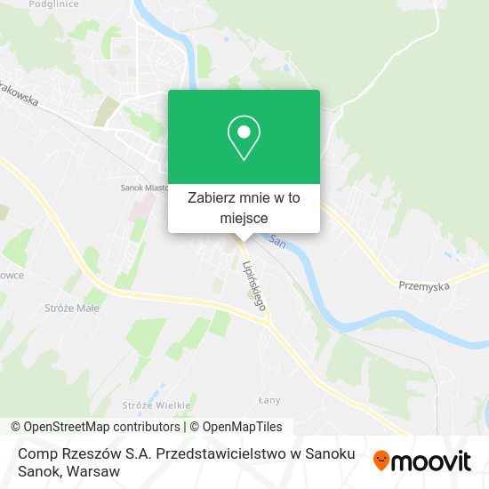 Mapa Comp Rzeszów S.A. Przedstawicielstwo w Sanoku Sanok