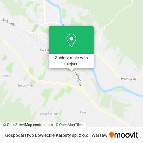 Mapa Gospodarstwo Łowieckie Karpaty sp. z o.o.