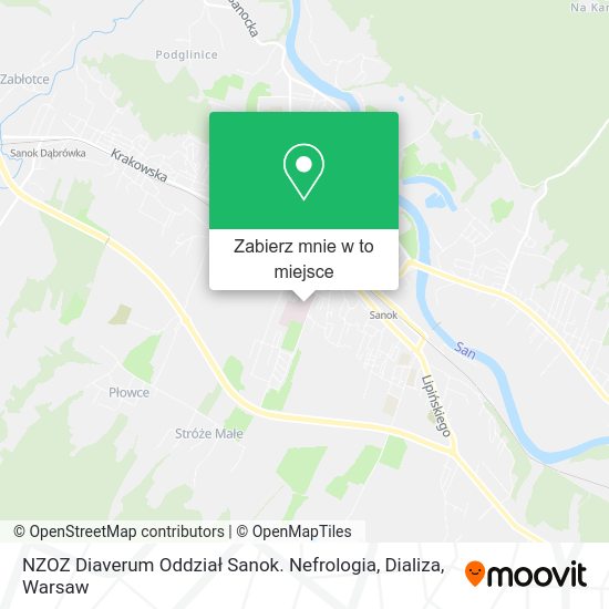 Mapa NZOZ Diaverum Oddział Sanok. Nefrologia, Dializa