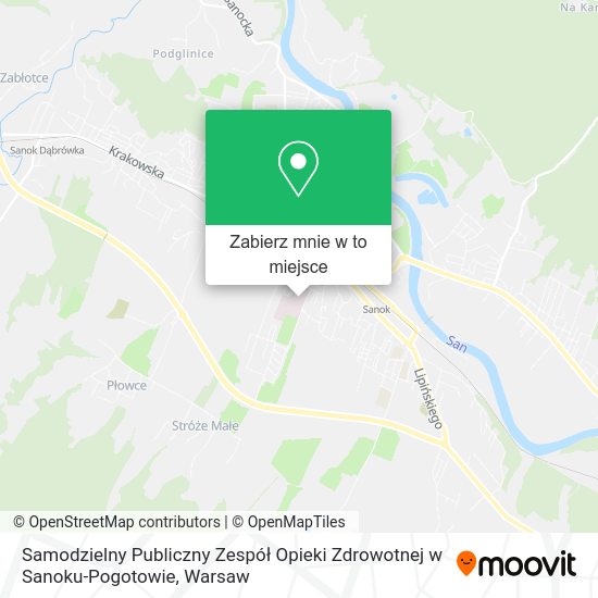 Mapa Samodzielny Publiczny Zespół Opieki Zdrowotnej w Sanoku-Pogotowie