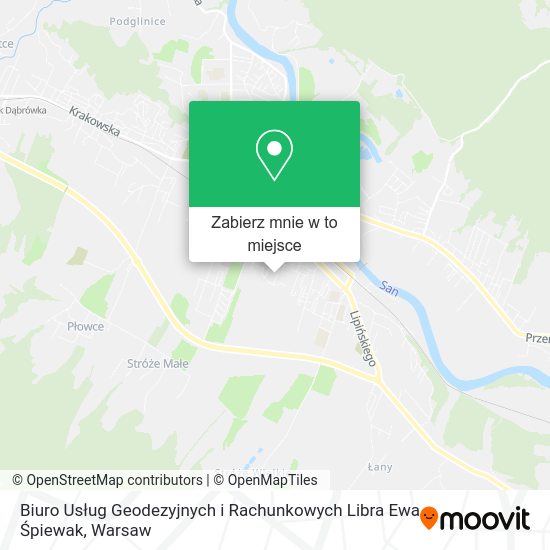 Mapa Biuro Usług Geodezyjnych i Rachunkowych Libra Ewa Śpiewak