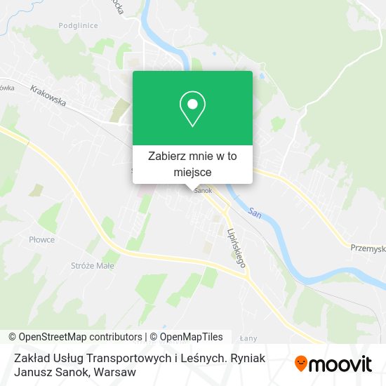 Mapa Zakład Usług Transportowych i Leśnych. Ryniak Janusz Sanok