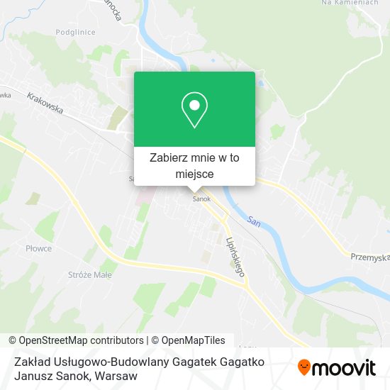 Mapa Zakład Usługowo-Budowlany Gagatek Gagatko Janusz Sanok