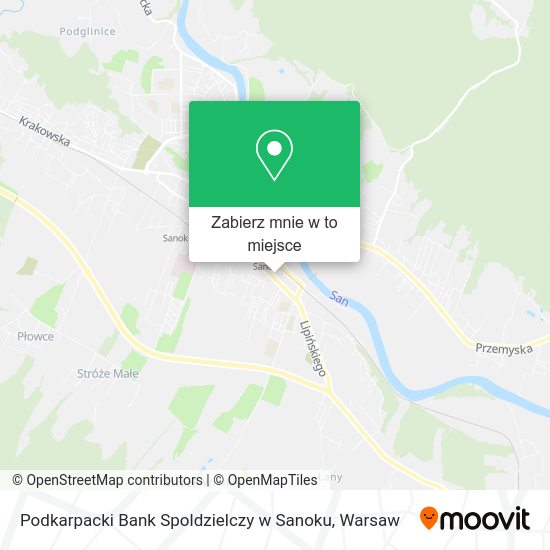 Mapa Podkarpacki Bank Spoldzielczy w Sanoku