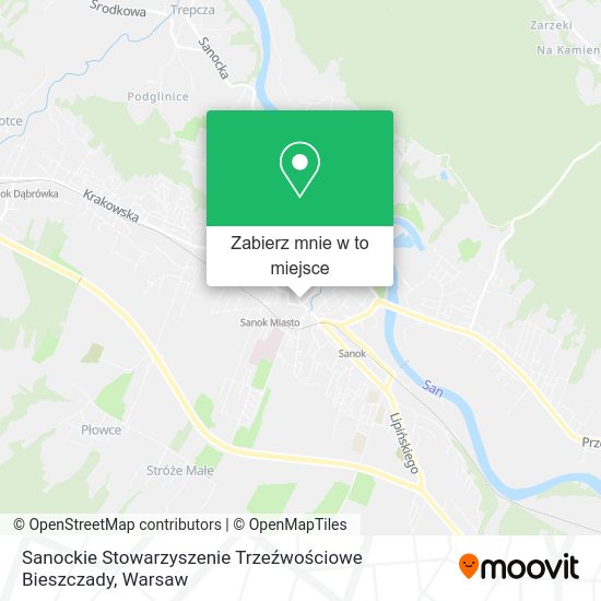 Mapa Sanockie Stowarzyszenie Trzeźwościowe Bieszczady