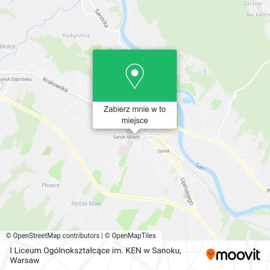 Mapa I Liceum Ogólnokształcące im. KEN w Sanoku