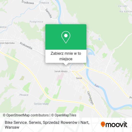 Mapa Bike Service. Serwis, Sprzedaż Rowerów i Nart