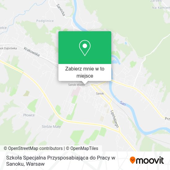 Mapa Szkoła Specjalna Przysposabiająca do Pracy w Sanoku