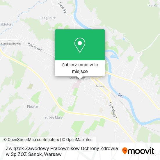 Mapa Związek Zawodowy Pracowników Ochrony Zdrowia w Sp ZOZ Sanok