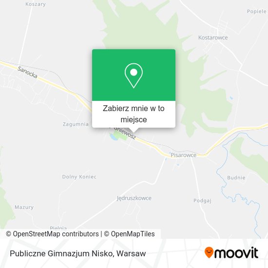 Mapa Publiczne Gimnazjum Nisko