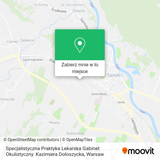 Mapa Specjalistyczna Praktyka Lekarska Gabinet Okulistyczny. Kazimiera Dołoszycka