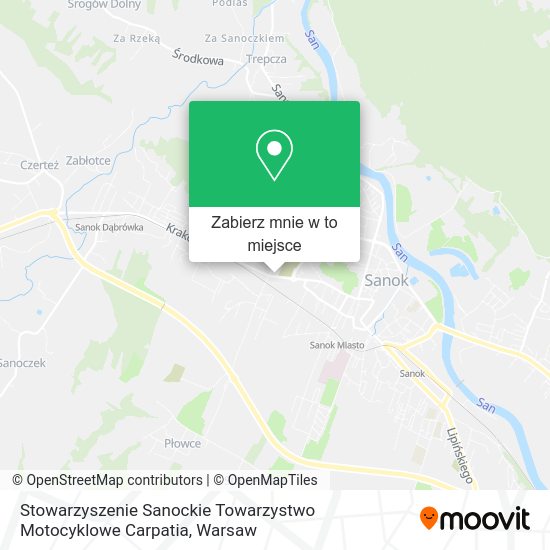 Mapa Stowarzyszenie Sanockie Towarzystwo Motocyklowe Carpatia