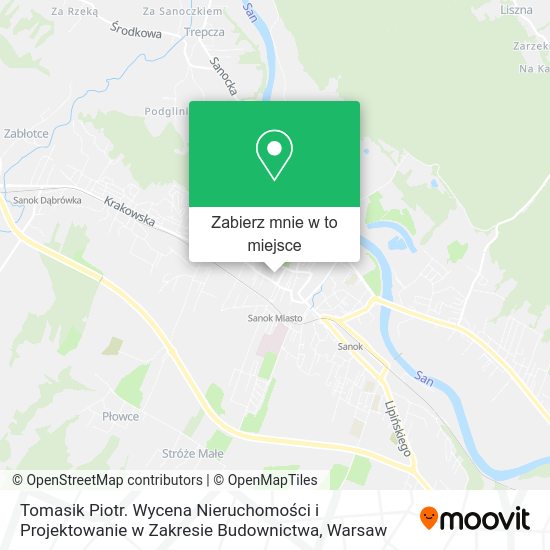 Mapa Tomasik Piotr. Wycena Nieruchomości i Projektowanie w Zakresie Budownictwa