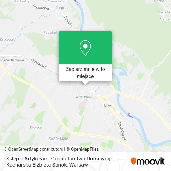 Mapa Sklep z Artykułami Gospodarstwa Domowego. Kucharska Elżbieta Sanok