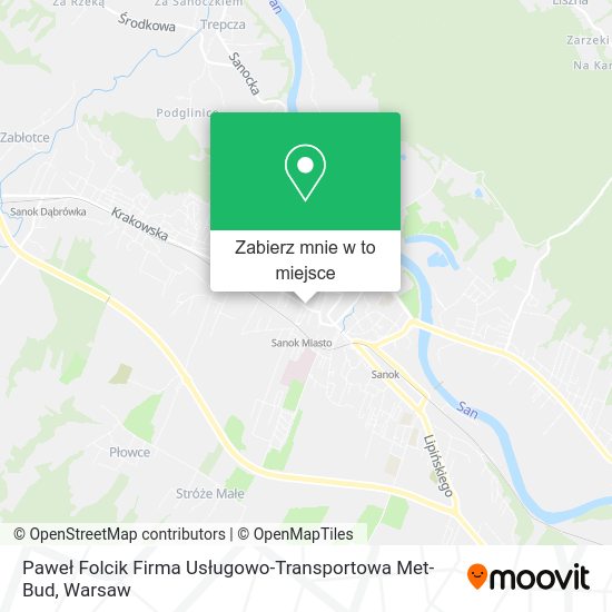 Mapa Paweł Folcik Firma Usługowo-Transportowa Met-Bud