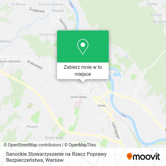 Mapa Sanockie Stowarzyszenie na Rzecz Poprawy Bezpieczeństwa