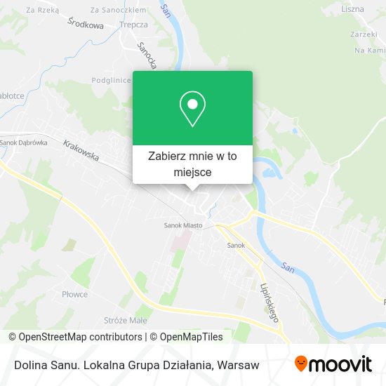 Mapa Dolina Sanu. Lokalna Grupa Działania