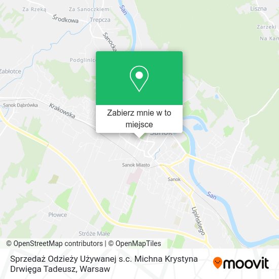 Mapa Sprzedaż Odzieży Używanej s.c. Michna Krystyna Drwięga Tadeusz