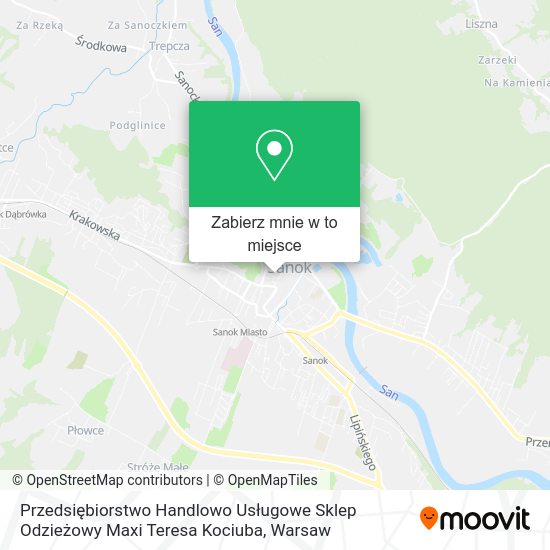 Mapa Przedsiębiorstwo Handlowo Usługowe Sklep Odzieżowy Maxi Teresa Kociuba