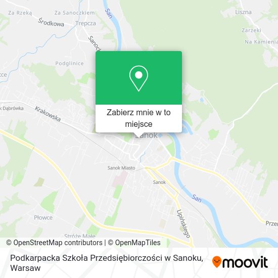 Mapa Podkarpacka Szkoła Przedsiębiorczości w Sanoku