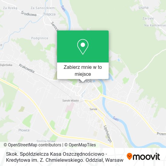 Mapa Skok. Spółdzielcza Kasa Oszczędnościowo - Kredytowa im. Z. Chmielewskiego. Oddział