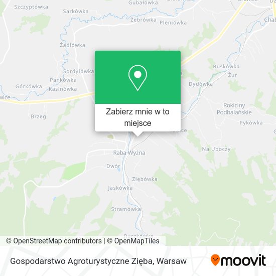 Mapa Gospodarstwo Agroturystyczne Zięba