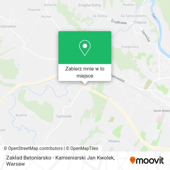 Mapa Zakład Betoniarsko - Kamieniarski Jan Kwolek