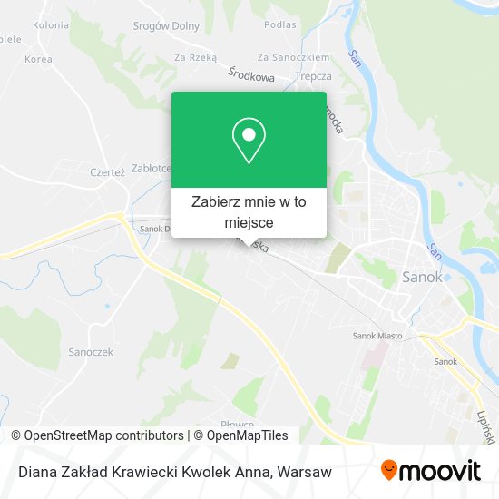 Mapa Diana Zakład Krawiecki Kwolek Anna