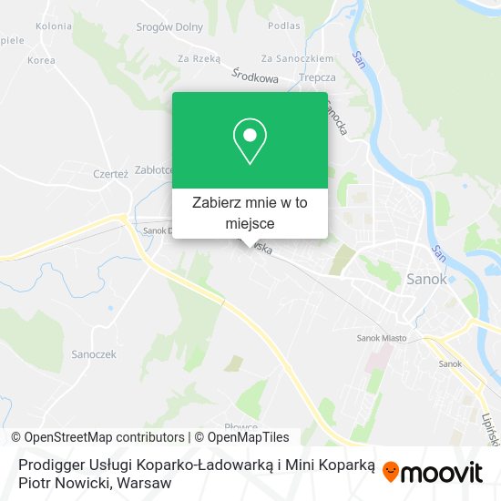 Mapa Prodigger Usługi Koparko-Ładowarką i Mini Koparką Piotr Nowicki