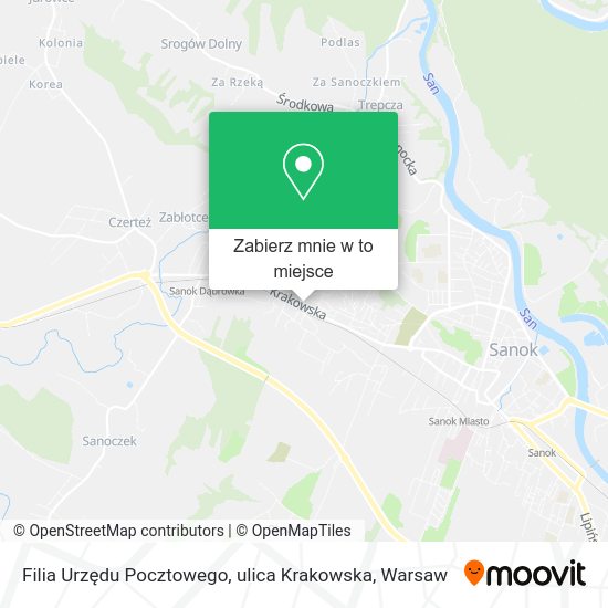 Mapa Filia Urzędu Pocztowego, ulica Krakowska