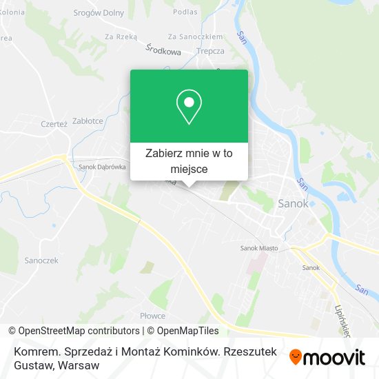 Mapa Komrem. Sprzedaż i Montaż Kominków. Rzeszutek Gustaw