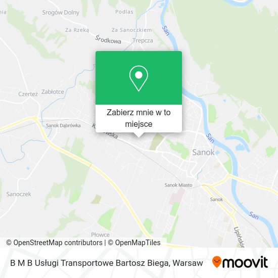 Mapa B M B Usługi Transportowe Bartosz Biega