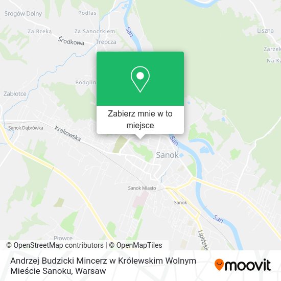 Mapa Andrzej Budzicki Mincerz w Królewskim Wolnym Mieście Sanoku